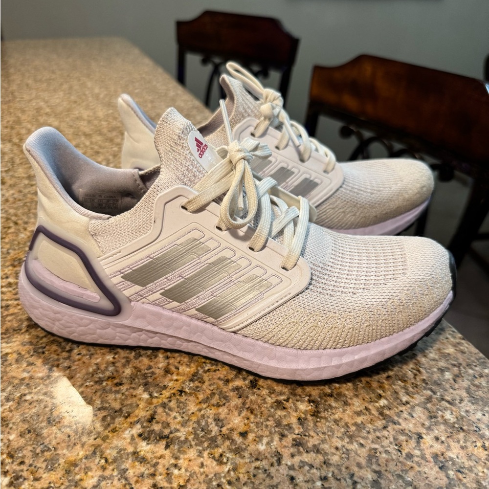 Women’s Adidas UltraBoost 20 white purple tint